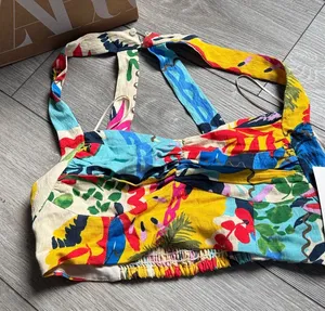🆕 2026 ZARA Floral Multicolor Women's Crop Top thumbnail 1