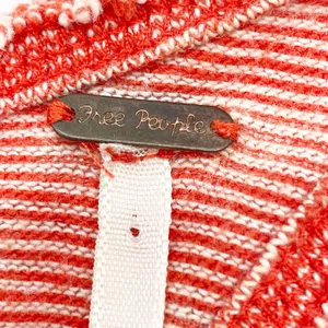 Free People Womens XS Racerback Striped Tank Top Back‎ Zip Dark Coral Orange thumbnail 6