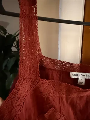 And Now This Wine-Red Lace-Trim Camisole Top thumbnail 3