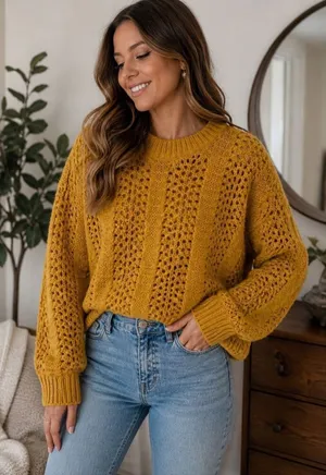 Madewell Mustard Chunky Knit Sweater Small Boho Cozy Cottagecore thumbnail 1