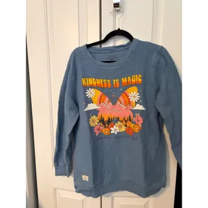 Simply Southern Blue Corded Sweatshirt Kindness Is Magic Butterfly Graphic‎ L thumbnail 2