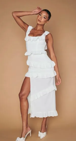 Show Me Your Mumu Greta Dress in White thumbnail 11