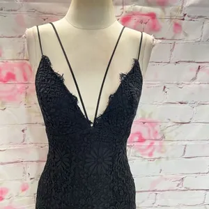 Bardot Women's Sleeveless Laced Floral Scallop Strappy Black Midi Dress Size 4 thumbnail 6