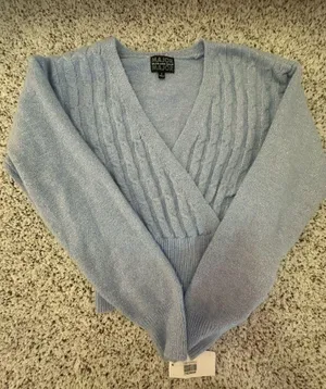 DRY GOODS - Blue crisscross sweater thumbnail 1