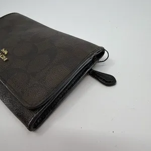 Coach Bifold Brown Signature Coated Canvas Wallet thumbnail 3