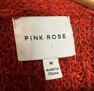 CLEARANCE! Rust Pink Rose Oversized Open Cardigan Size M Like New thumbnail 5