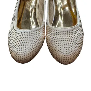 Badgley Mischka Shoes Womens Size 5 Ivory Block‎ Heel Mary Jane Rhinestone Dress thumbnail 2