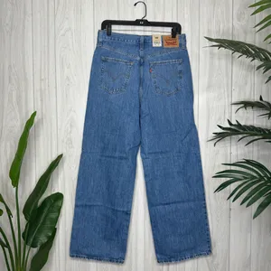 NWT Levi’s High Waisted Straight Jeans in Joe Strut Destructed size 30x29 NEW thumbnail 4