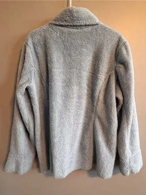 L.L.Bean XL Blue Sherpa Fleece Pullover Quarter Zip Cozy Soft‎ Jacket thumbnail 3