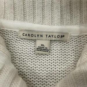 Carolyn Taylor White/ Cream Long Sleeve Cardigan Sweater Button Down XL thumbnail 3