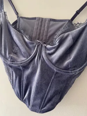 Garage Purple Velvet Corset Top Cap Sleeve‎ thumbnail 3