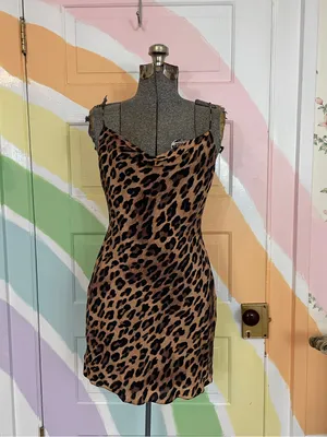 Alice + Olivia Harmony Leopard Print Mini Slip Dress Sz 0 🧡🎀 thumbnail 4