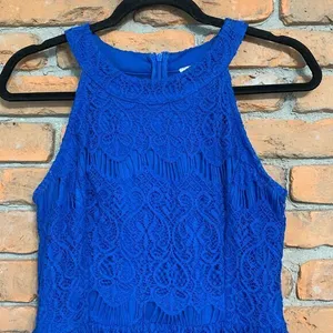 Altar'd State‎ Women's Crochet Lace High Neck Sleeveless Mini Sheath Dress - S thumbnail 2