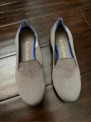Rothy’s The Loafer Womens US 7.5 Mocha (w Blue Halo Trim) Flats Slip On Shoes thumbnail 2