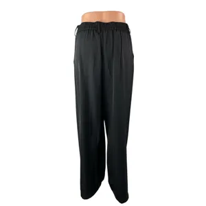 Sassy Zoey Women's Black High Waisted Pleated Wide Leg Trousers Dress Pants Sz M thumbnail 4