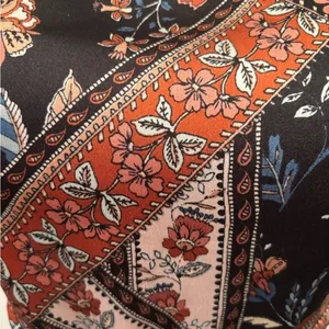 70’s Retro Inspired Silky Halter Top Floral Print Black Rose Gold Size S~M thumbnail 3