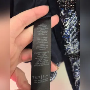 White House Black Market Blue and Black Tweed Jacket thumbnail 12