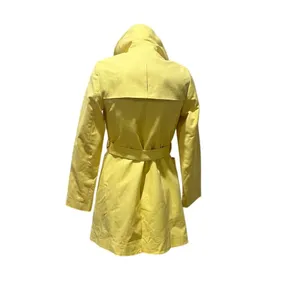 The Limited Women's XS Yellow Trench Coat Belted Hooded Long Jacket thumbnail 4