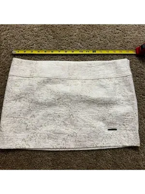 NWT Abercrombie White and Gold Jacquard Mini Skirt thumbnail 9