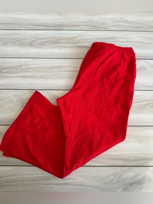 Victoria's Secret PINK Ivy Fleece Split-Hem Flare Sweatpants Red XL NWT thumbnail 3