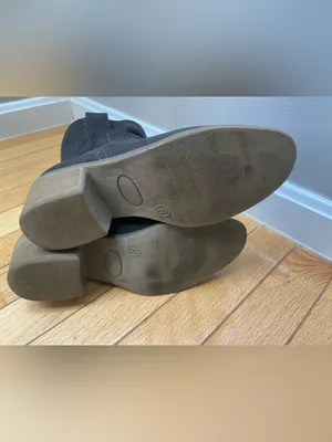 Merona Black Suede Ankle Booties with Low Block Heel thumbnail 5