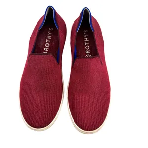 Rothy's Shoes Women's 8 Red Slip On Sneakers Knit Flats Round Toe Garnet Retired thumbnail 2