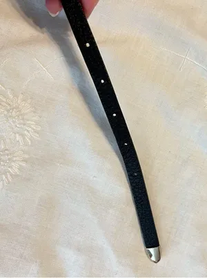 Thin black Belt with gold stud detail Size Small Medium thumbnail 6