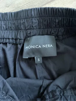 Monica Nera Black High Rise Cotton Ankle Length Jogger Casual Minimalist Pants S thumbnail 5