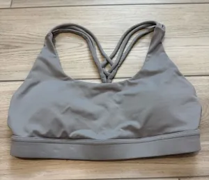 P’tula Gray Strappy Back Sports Bra thumbnail 1