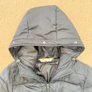Hollister Y2K Winter Filled Puffer Coat Zip Front Hooded Belted Black Medium thumbnail 4
