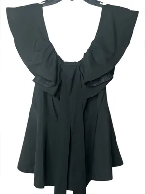 Mare Mare Off The Shoulder Bow Top Size Large Black thumbnail 4