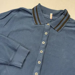 FP‎ Movement Free People Varsity Romper Navy Blue Ribbed Long Sleeve Size M NEW thumbnail 2