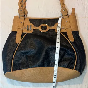 Rosetti Black and Tan Shoulder Bag with‎ Braided Handle thumbnail 11
