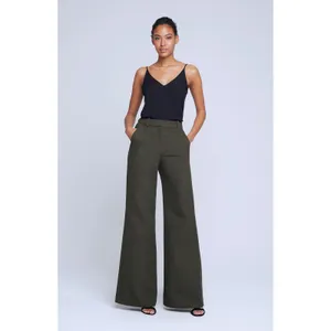 L’agence Pilar Tweed Wide Leg Pants Size 2 Green Textured Chic Quiet Luxury thumbnail 12