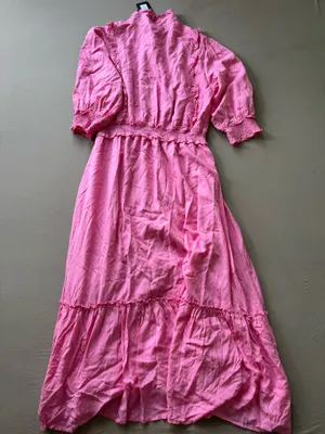 Bohemian Style Pink Ruffled Maxi Dress thumbnail 2