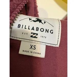 Billabong Maroon Blossom Sherpa Snow Hoodie Sweatshirt Size XS Fleece Zip‎ Hood thumbnail 5