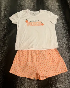Womens large Better Together Sweet like a Peach pajama set-shirt/shorts set thumbnail 1