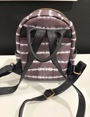Grey Women’s Mini Backpack Mini Bag Wavy Stripes Black EUC Purple thumbnail 3