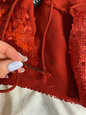 zara sequin red top  thumbnail 6