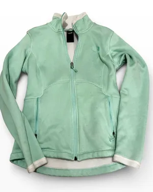 The North Face Mint Green Fleece Zip-Up Jacket thumbnail 1