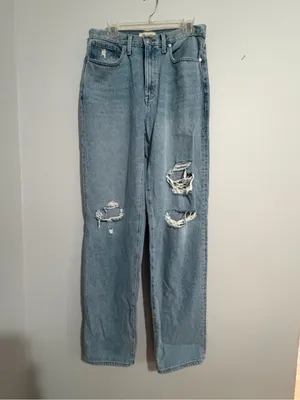 Madewell Baggy Straight Jeans in Earlhurst Wash: Ripped Edition- 28T thumbnail 4