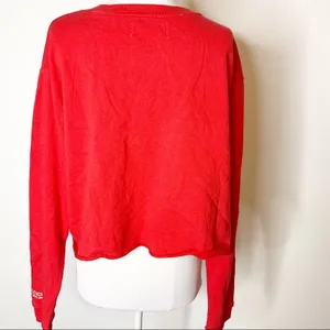 NWOT Soulcycle embroidered lace‎ up cropped sweatshirt sz XL thumbnail 7