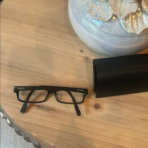 Prada Classic Black Rectangular Eyeglasses VPR 07E 2AJ-1O1 140/BP5167754 thumbnail 6