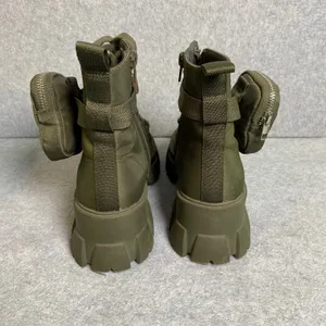 Steve Madden Thora-P Combat Boots Women's Sz 6.5M Olive Green Pouch Lug Sole EUC thumbnail 4