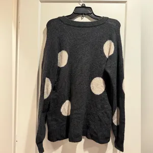 Madewell Polka Dot Wool Alpaca Blend V-Neck Sweater Size‎ M thumbnail 4
