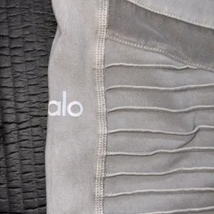 Alo Yoga High-Waist Moto Leggings Taupe Gray Quilted Mesh Athleisure Womens Gym thumbnail 6