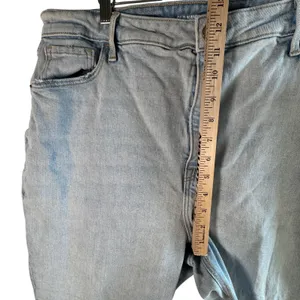 Old Navy Higher High-Rise Flare Jeans Light‎ Wash Raw Hem Cotton Stretch 18 Y2K thumbnail 7
