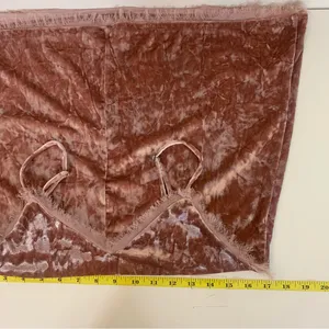 Miami Woman S Romantic Pink Crushed Velvet Croquette Soft Girl Cami Tank‎ Top thumbnail 6