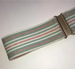Vintage Striped Pastel Elastic Waist Belt with Gold-Tone Clasp thumbnail 1