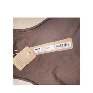 Skims Swim Racerback Bikini Top Womens Sz 2X Brown Nylon Stretch High Neck Swim thumbnail 4